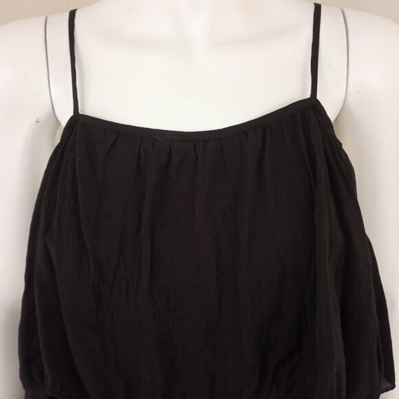 &merci Black Tiered Ruffle Maxi Dress Adjustable Spaghetti Strap - Picture 2 of 7